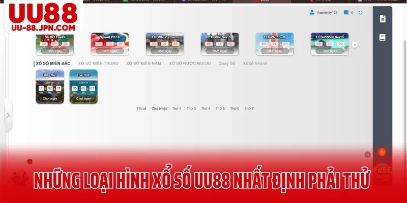 Khám phá những loại hình xổ số UU88 nhất định phải thử